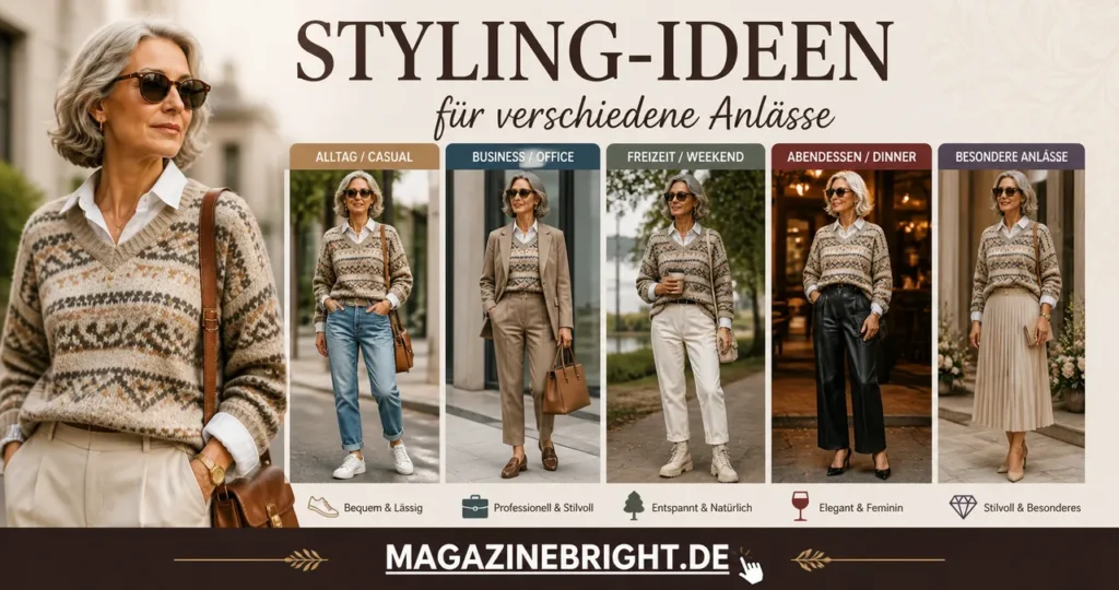Wie style ich diesen Opa Pulli stilvoll und modern – Der ultimative Guide für zeitgemäße Looks mit Vintage-Charme 2 Styling-Ideen für verschiedene Anlässe